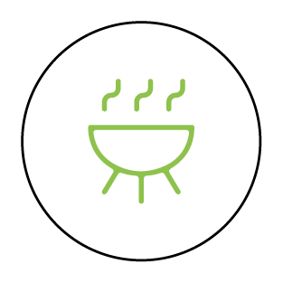 BBQ areas and restaurants.